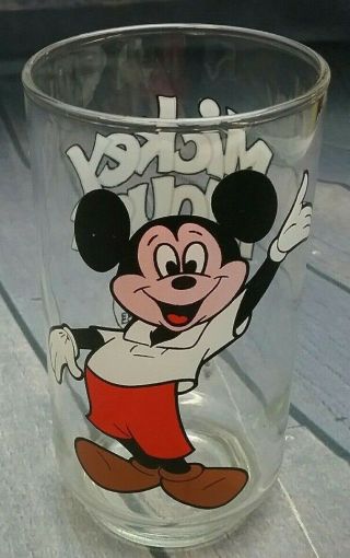 1970s Mickey Mouse Club Promo Glass Walt Disney Libbey 12oz Vintage