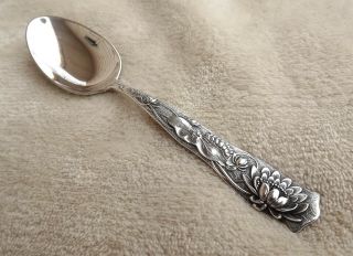 Flora (water Lily) By Shiebler 5 3/4 " Sterling Teaspoon No Monogram