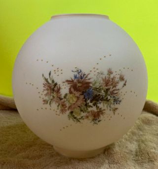 Antique Cream Glass Ball Globe Shade Gwtw Victorian Parlor Lamp Parts