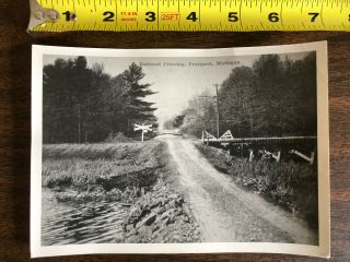 Vintage 5 " X7 " Railroad Crossing,  Fruitport,  Michigan Black And White Photograph