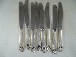 Vintage Sterling Silver Dinner Knife Frank Smith Woodlily X8 Stainless Steel