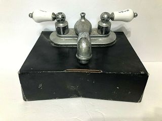 Vtg/antique Bathroom/kitchen Sink Top Porcelain Hot/cold Faucet Salesman Sample