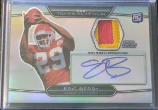 Eric Berry 2010 Topps Platinum Rookie Patch Auto Rpa 113/500 Multi Color Relic