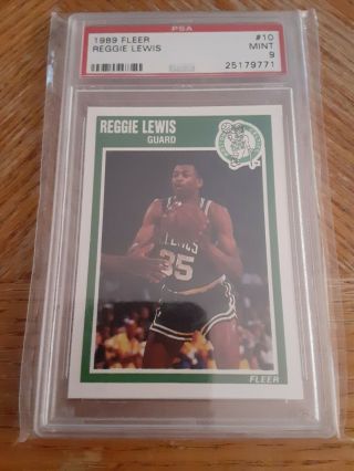 1989 - 90 Fleer Basketball Reggie Lewis (dec. ) 10 Rookie Card Psa 9
