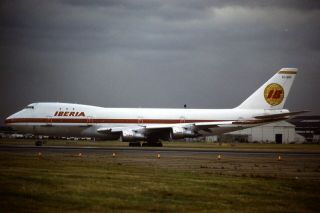 35mm Colour Slide Of Iberia Boeing 747 - 156 Ec - Brp In 1978