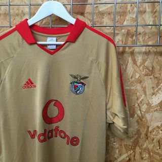Benfica Adidas Away Shirt 2003/2004 - M Medium Home Portugal Gold Vintage Porto