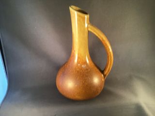 Vintage Handmade Haeger Pottery 7” Ewer Vase Yellow Orange Matt Finish 286