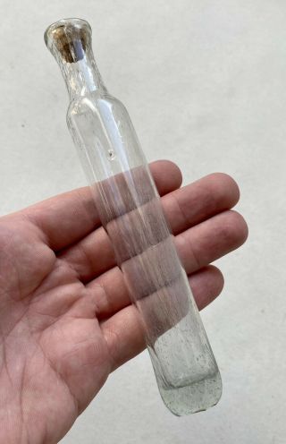 Flacon à Sel Parfum Ancien en Verre Soufflé Époque XVIII ème Antique Blown Glass 3