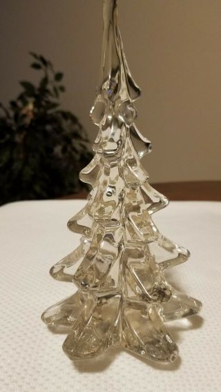 Vintage Enesco Clear Crystal Glass Christmas Tree 8 " X 4 "