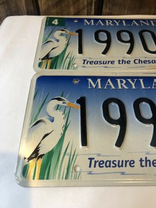 2 Maryland 2006 Treasure the Chesapeake CRANE License Plate 19900 Collectible 2
