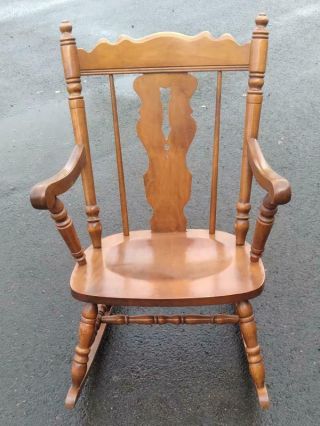 Vintage Wooden Rocking Chair Porch Rocker With Arm Rest
