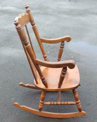 Vintage Wooden Rocking Chair Porch Rocker With Arm Rest 2