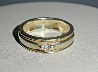 Vintage Sterling Silver Cubic Zirconia Band Ring Size M