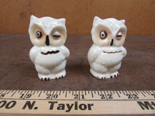 Blue Eyed Owl Salt And Pepper Shawnee Pottery Usa Vintage