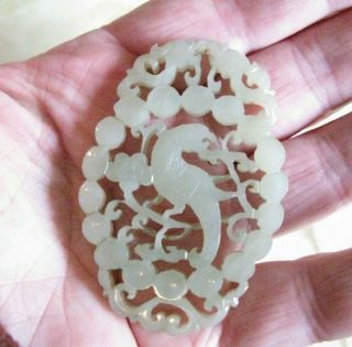 Vintage Carved Green Parrot Piece could make a Pendant 3
