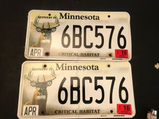 2016 Minnesota Critical Habitat/buck License Plate