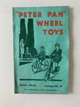 1939 - 40 Sales Brochure Peter Pan Wwii Bicycle Tricycle Scooter Bike Toy
