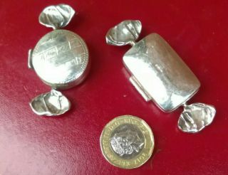 Two Vintage Sterling Silver Pill Boxes
