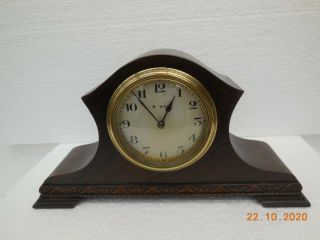 antique French oak mantel clock 8 day by Japy Freres fully keeps time 3