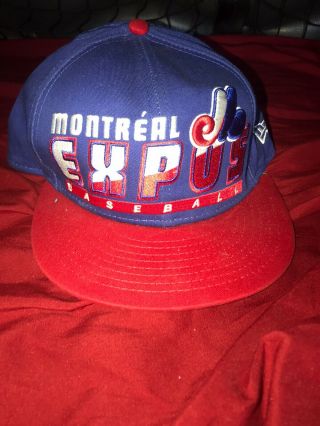 Montreal Expos Mlb Baseball Blue Snap Back Cap Hat Vintage Era