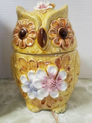 Vintage Owl Cookie Jar Enesco Japan 1960 
