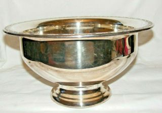 Vintage Oneida Silver Plate Silverplate Punch Bowl Large Footed Bowl