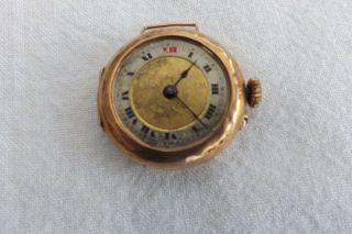 Antique Vintage Solid Gold.  375 Ladies Wristwatch As Found 11.  9gr Spares (256)