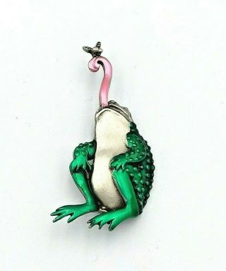 Vintage Jj Jonette Jewelry Frog Brooch - Ref F27