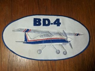 Vtg Bede Bd - 4 Airplane 12 Inch Embroidered Aviator Jacket Back Patch Oval 12 " X6 "