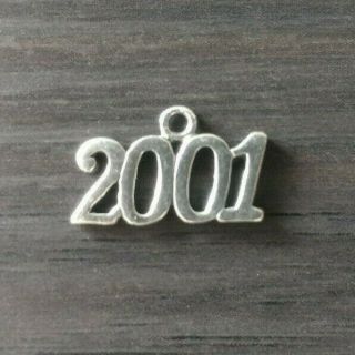 Vintage The Year 2001 Sterling Silver 925 Charm Pendant