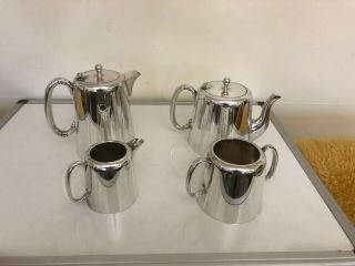 Vintage 4 Piece Silver Plated Hotel Ware Tea/coffee Service (sptcs 6pl)