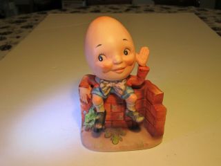 Adorable Vtg Lefton China Humpty Dumpty Sat On A Wall Ceramic Figurine