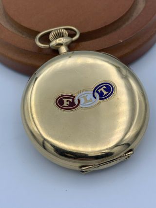 Antique Odd Fellows Flt 1916 Burlington 16s Pocket Watch Illinois Private Label
