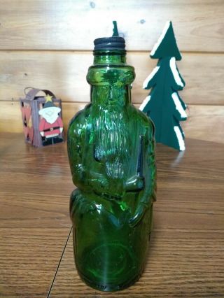 Vintage Poland Spring Water Gin Green Figural Moses Bottle Hiram Ricker Maine