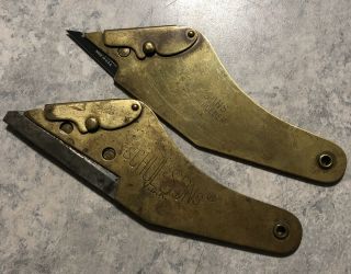 Vintage Brass Schul - Sons Razor Knife Blade Holder U.  S.  A And D.  R.  G.  M