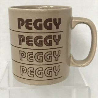 Personalized Name Peggy Ceramic Coffee Mug Cup Vtg 80s Kiln Craft Staffordshire