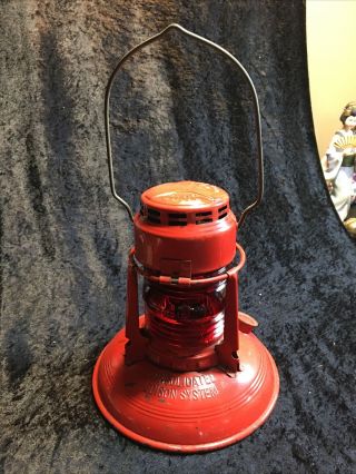 Vtg Dietz No.  40 Traffic Gard Lantern With Embury No 40 Red Globe,  Syracuse Ny