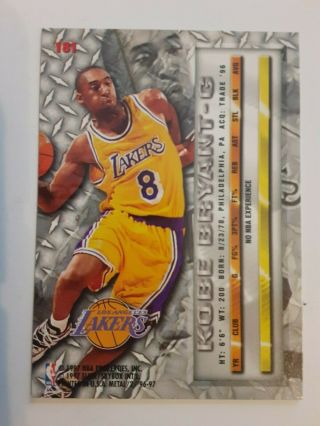 KOBE BRYANT ROOKIE CARD 96/97 Fleer Metal 181 NBA LA Lakers 2