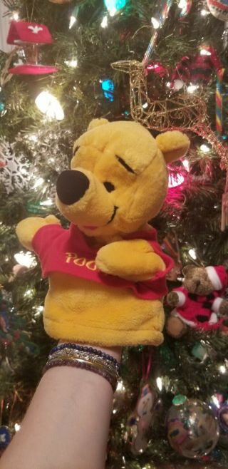 Vintage Disney Winnie The Pooh Hand Puppet Stuffed Bear Plush Mattel Euc Cute