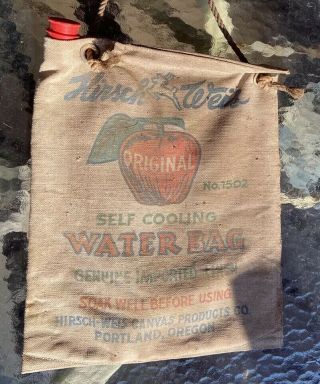 Vintage Hirsch Weis Water Bag Self Cooling Water - Bag No.  1502 14” X 11”