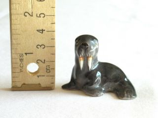 Vtg Walrus Seal Figure Ceramic Porcelain Japan Miniature Crazing Marine Animal