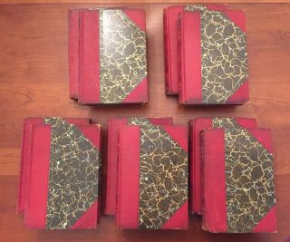 Antique O.  Henry Red Leather Books Set Of 10 Review Of Reviews 1913
