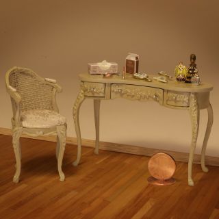 Vanity Table & Chair Miniature Dollhouse - 1:12 Scale