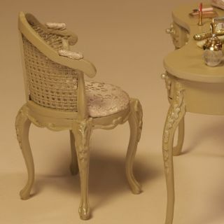 Vanity Table & Chair Miniature Dollhouse - 1:12 scale 3