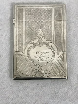 Card Case.  American Coin Silver.  Mid 19th Century.  3 - 3/4 " By 2 - 1/2 "