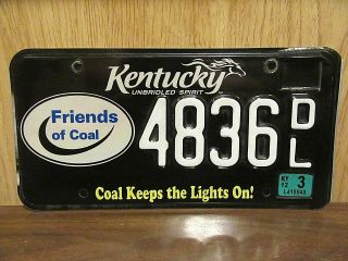 2012 Kentucky Friends Of Coal License Plate Tag 4836dl