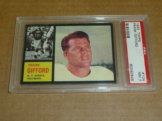 1962 Topps Frank Gifford York Giants 104 Psa 7 Nm