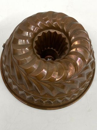 Antique Vintage Copper Mold 10 " Bundt Cake By Christian Wagner,  Germany