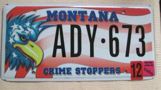 2005 Montana Graphic License Plate.  Crime Stoppers.