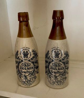 Antique Christian Moerlein Brewing Co.  Old Stoneware Jugs Beer Cincinnati Vintage